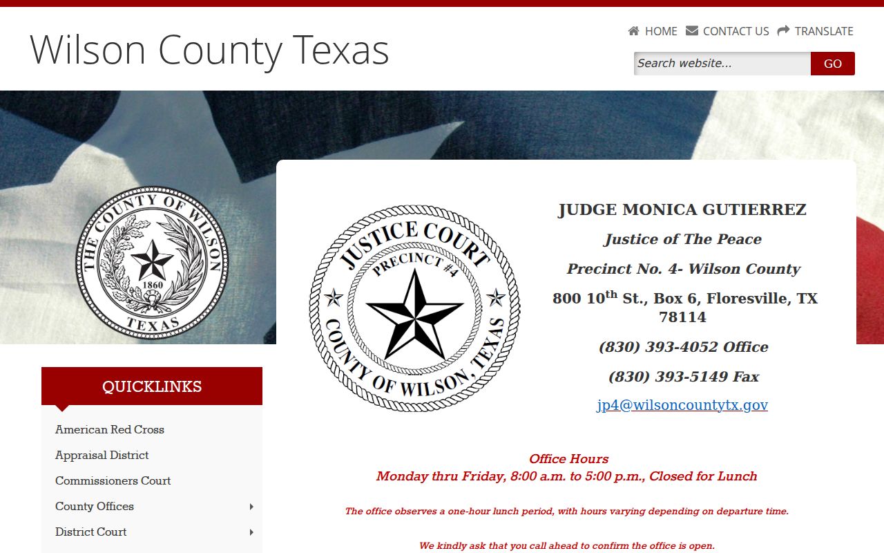 Wilson County Justice of the Peace Precinct 4 criminal form and citation route