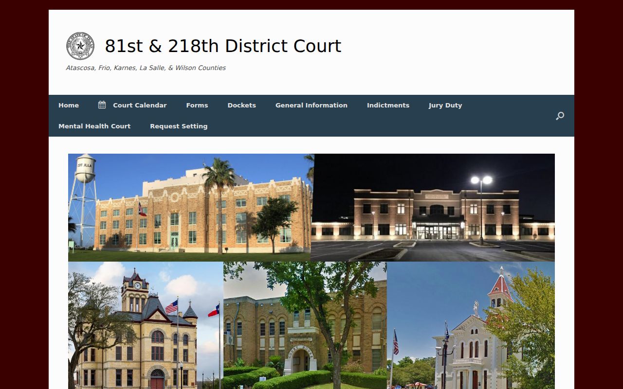 Official 81st and 218th District Court portal for Wilson County cases