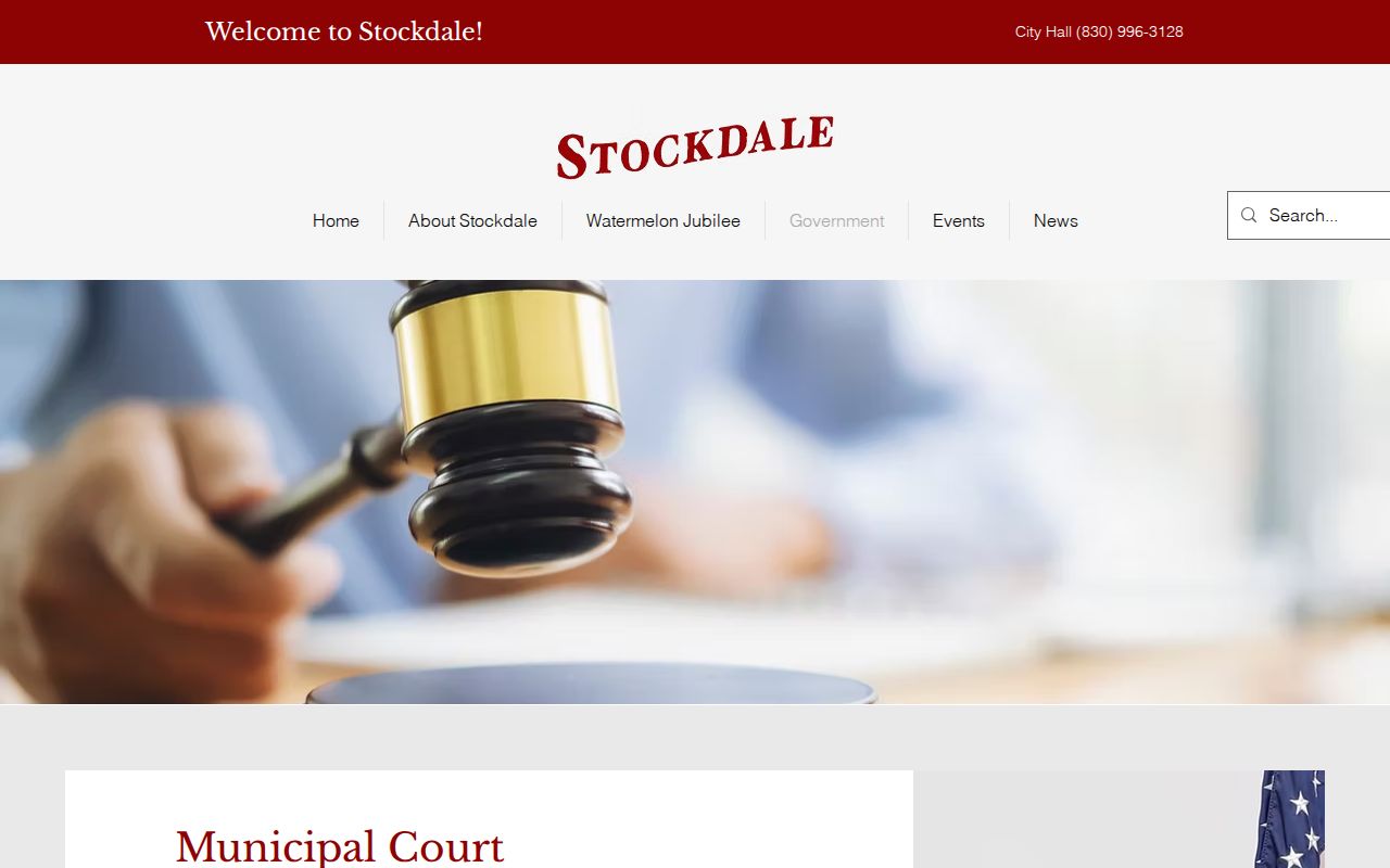 Stockdale Municipal Court staff and City Hall contact page