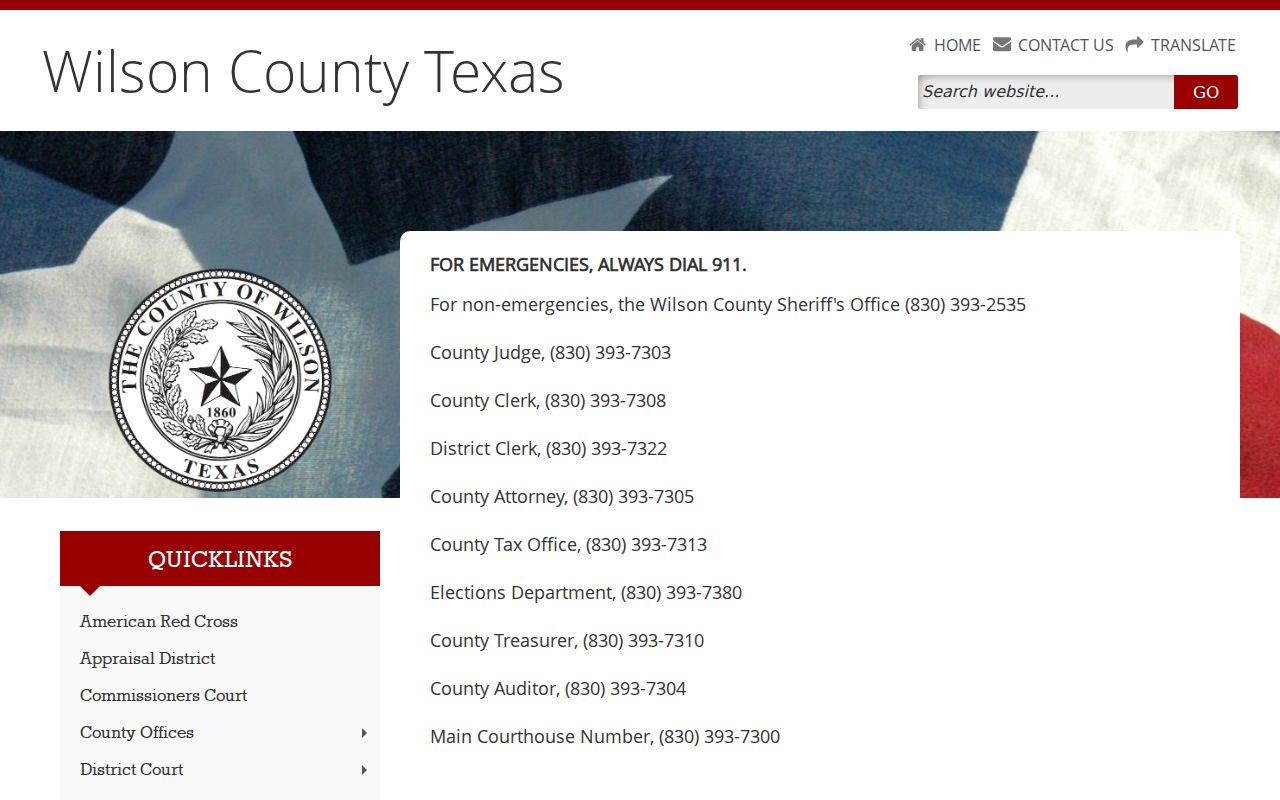 Wilson County official directory listing courthouse and agency contacts